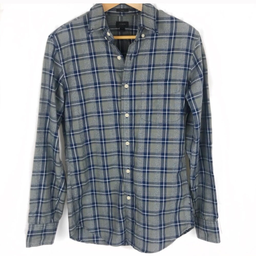 J.Crew Slim fit men’s button down plaid shirt